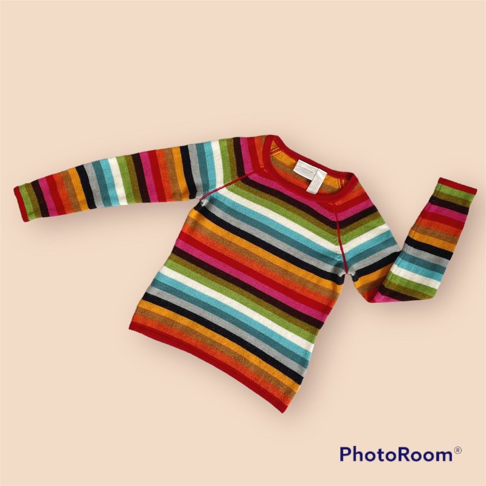 Liz Claiborne Rainbow Stripe Wool Blend Sweater (XS - S)